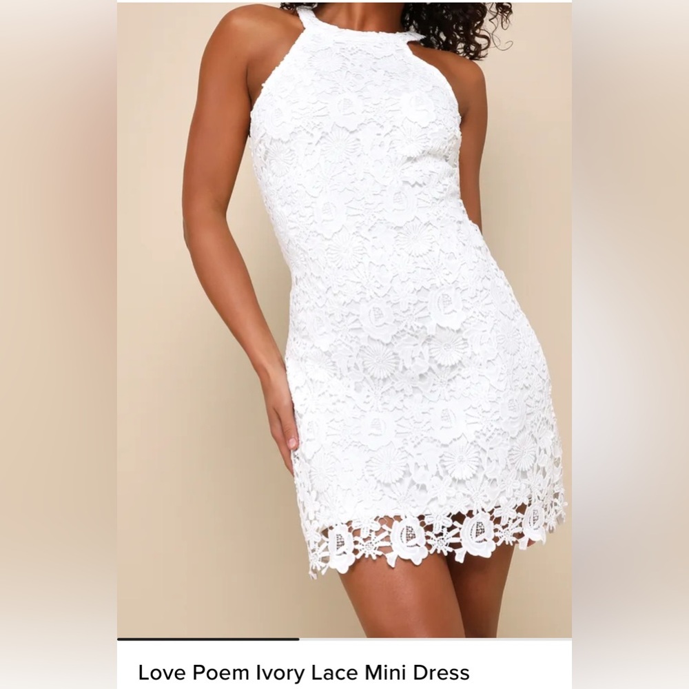 Ivory Lace Mini Dress